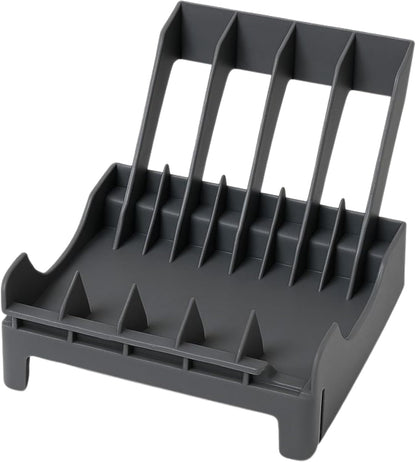 Space-Saving Plate Storage Rack, 4 Partition rack - Gun Grey