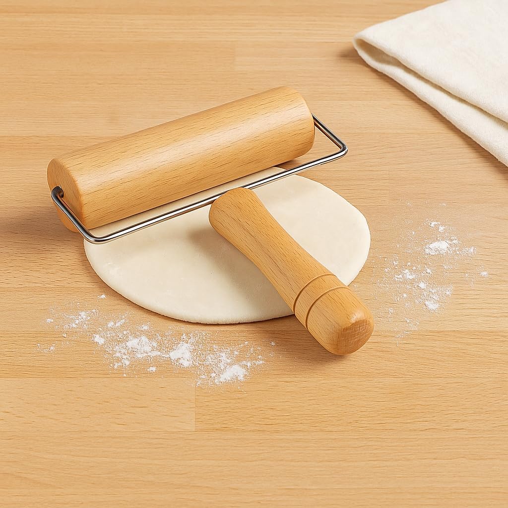 96 Pieces 15cm Wooden Rolling Pins (Premium Natural Beechwood Dough Roller for Baking – Pastry – Pizza – and Cookies – Ergonomic Design for Easy Handling)