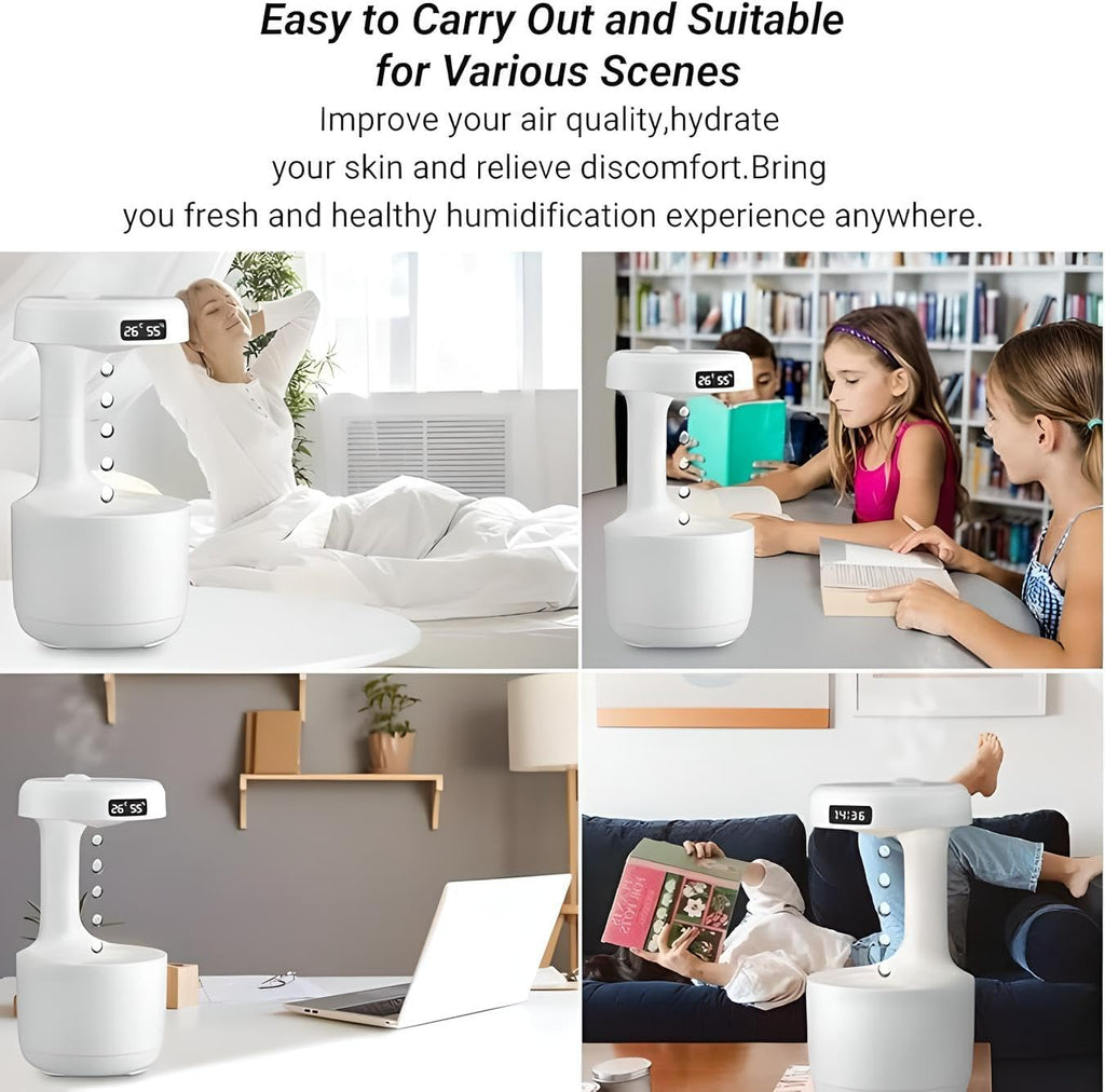 60 Pieces Mist Humidifiers (Bedroom – Cute Water Drops – Light Effects – Air Diffuser – For Baby Home Office – White)