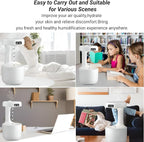 60 Pieces Mist Humidifiers (Bedroom – Cute Water Drops – Light Effects – Air Diffuser – For Baby Home Office – White)