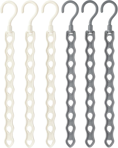 Vertical Clothes Rack – 44cm Space-Saving Design – 360° Rotating Hook – PP Material – Set of 6