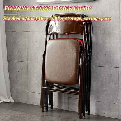 Foldable Lightweight Household Chair – Comfortable Black Folding Chair for Study, Leisure, Computer Use – Durable, Space-Saving Design with Padded -Assorted