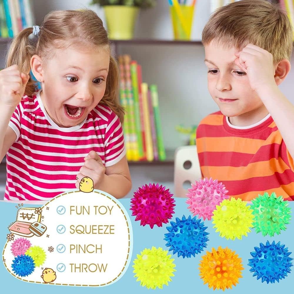 Inflatable Squeeze Toy Bal with Sprinkles Random Colors, Pack Of 3