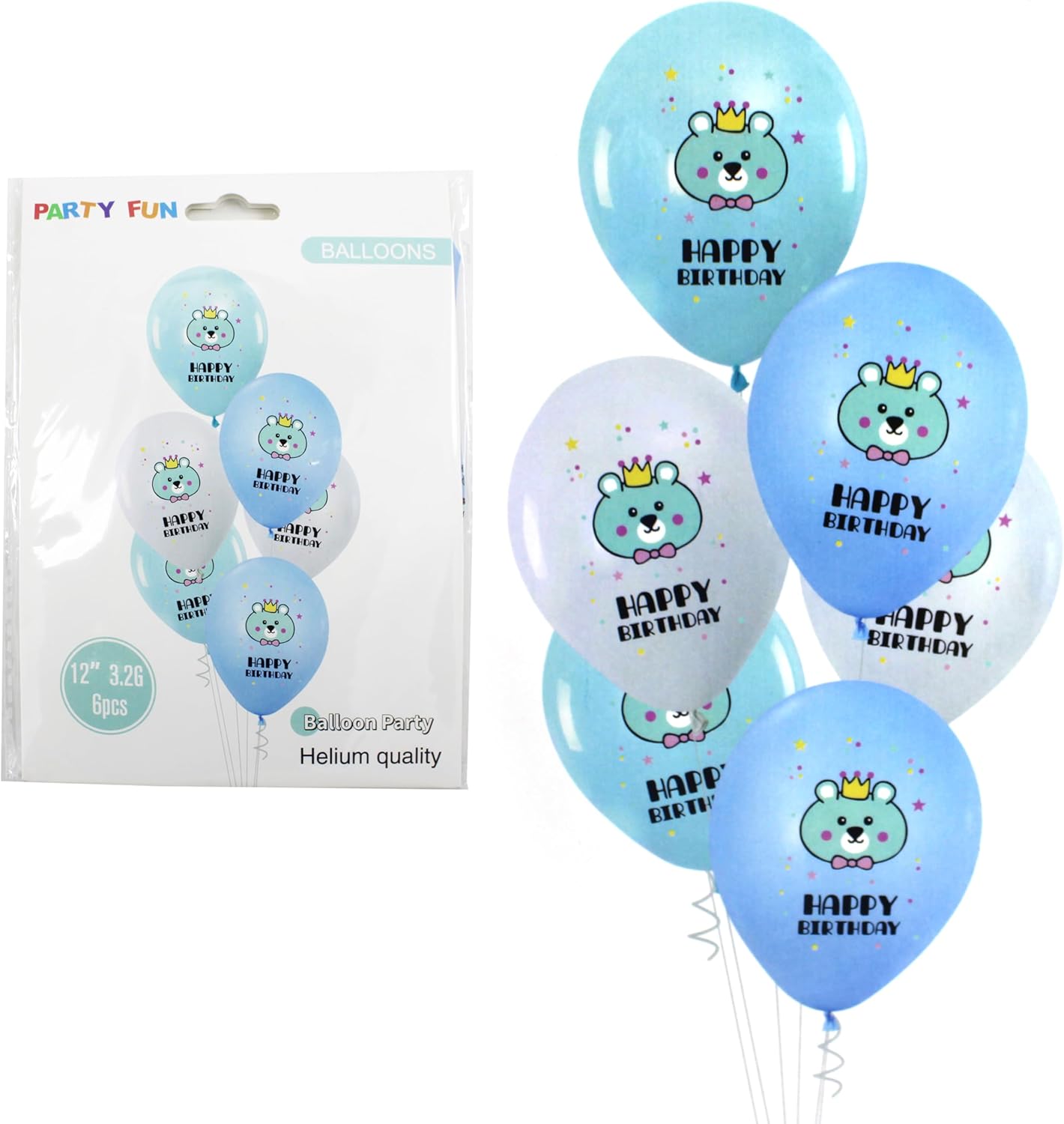 Happy Birthday 12 Inch Balloons 6PCS for Party Decor