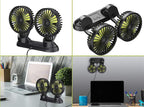 72 Pieces Dual Head Car Fans (5V USB Electric Cooling Fan – 3-Speed 360° Rotating Air Circulator – Dashboard Mounted – Energy-Efficient with Aromatherapy Tablets for Car – Home – Office)