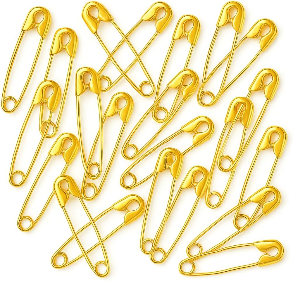 144 Pieces 30 Pieces Brass Safety Pins (43mm - Sewing – Craft & DIY Hardware)