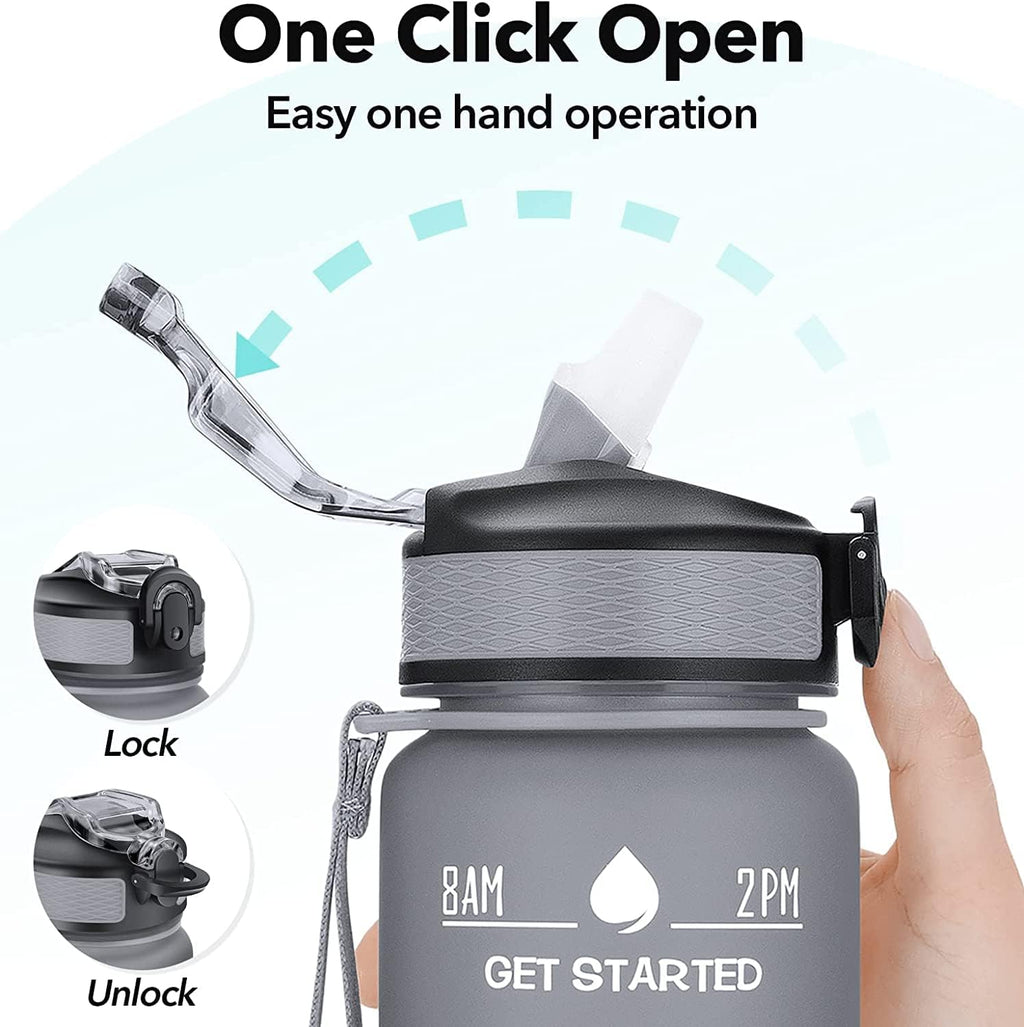 120 Pieces Motivational Large Water Bottles (1L - BPA-Free Tritan Plastic – Leak-Proof – with Time Marker – Ideal for Hydration Tracking – Gym – Outdoor – Sports – Fitness – and Daily Use)