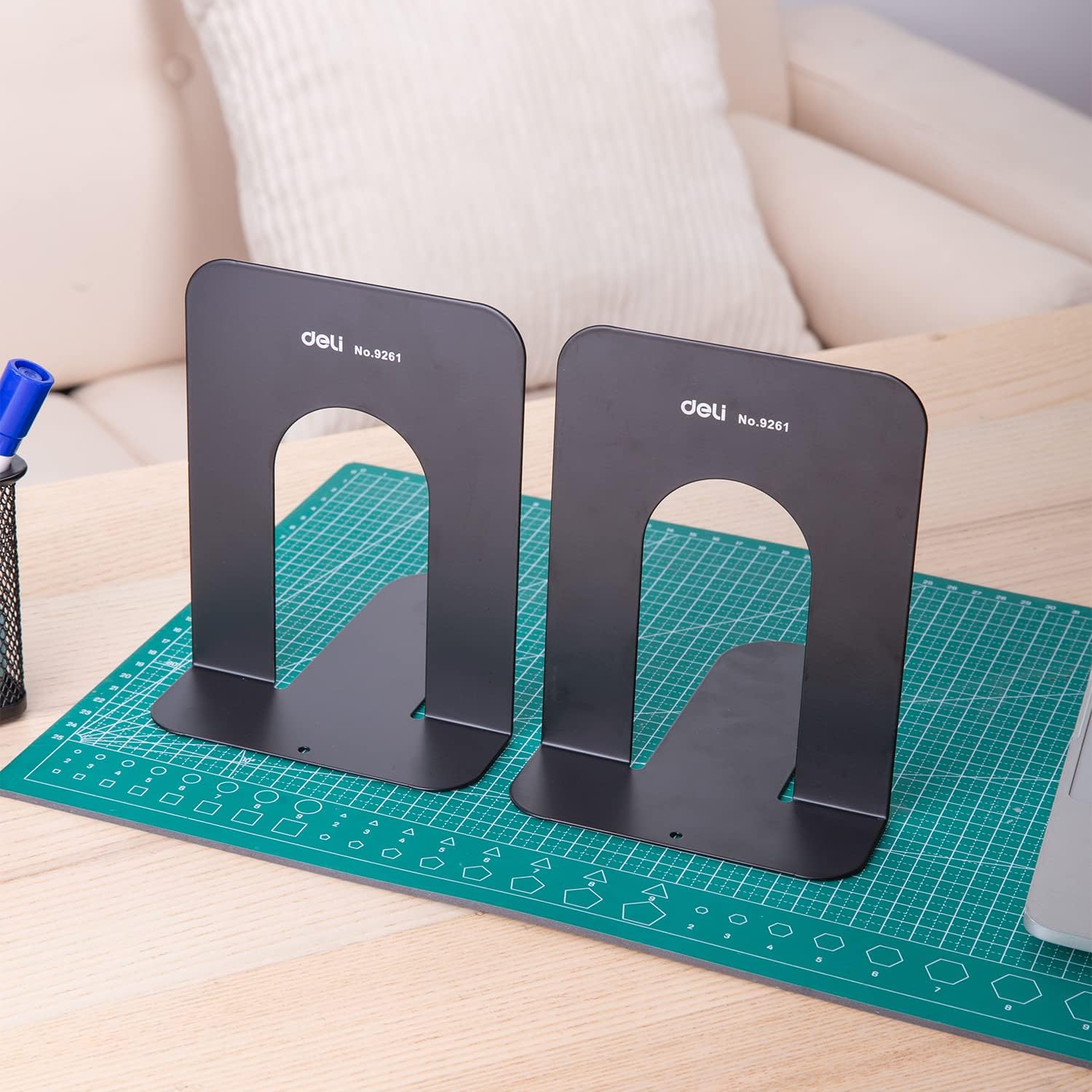 96 Pieces 2 Pieces Black Bookends (17x12.6cm for Books and Home Office Decor)
