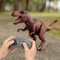 72 Pieces Remote Control Trex Dinosaur Toys with Rolling Legs (Glowing Eyes – Sounds and Light – Brown)