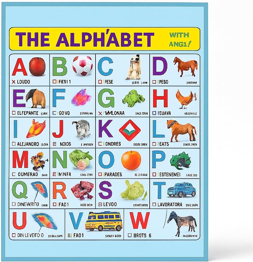 120 Pieces English Alphabets Poster Classroom Learning Prints for Kids