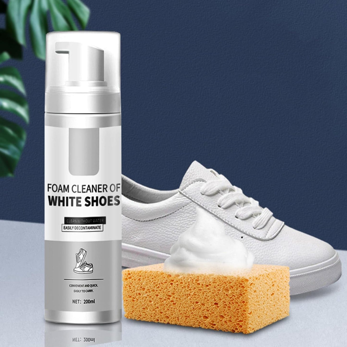 White Shoe Cleaning Spray, 200ml - Gentle and Effective Cleaner for White Sneakers, Leather, Canvas, Mesh, and Suede Shoes – Restores Shine, Removes Stains, and Prevents Yellowing