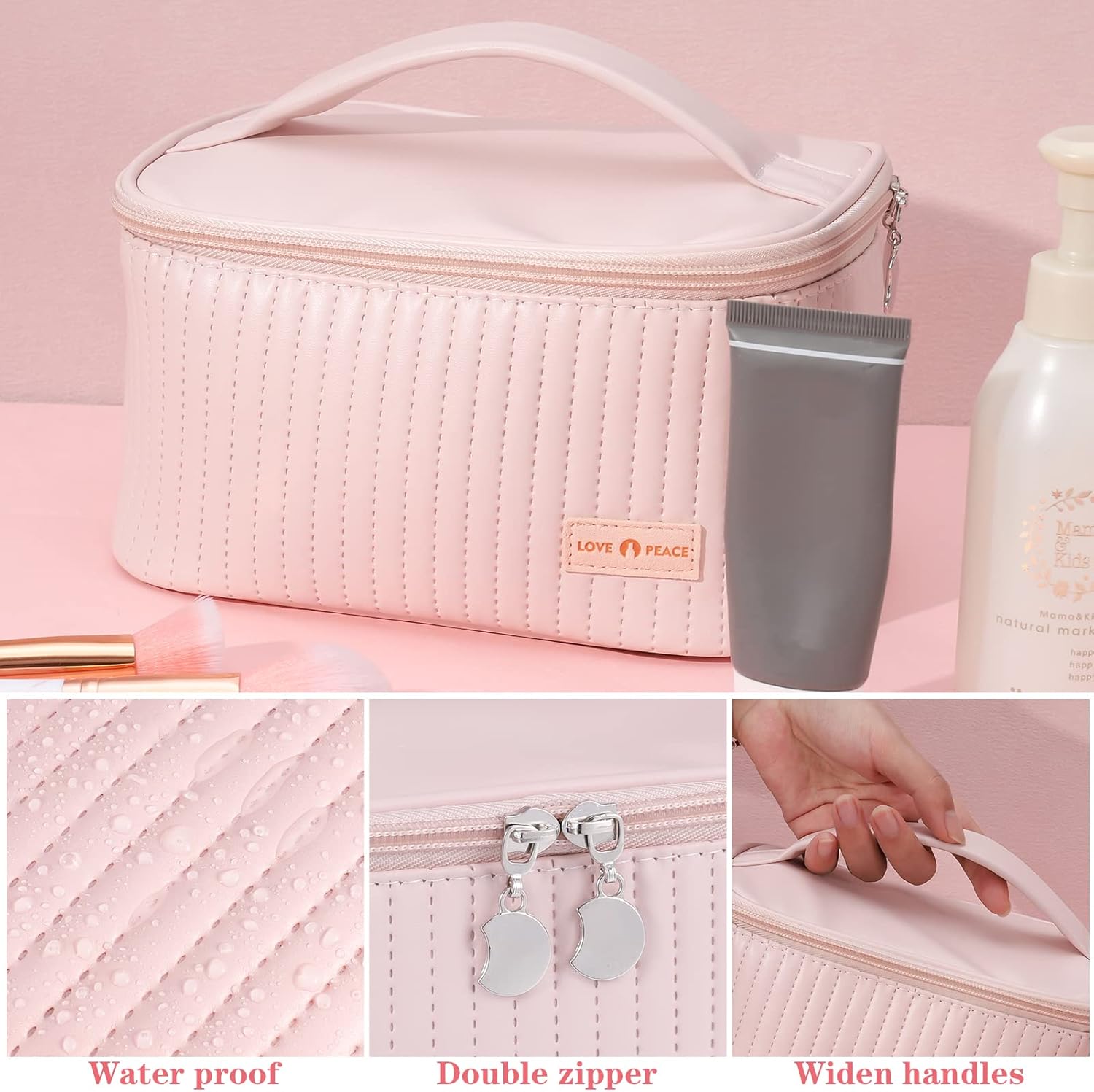 96 Pieces Pink Makeup Bags (Large Capacity Travel Cosmetic Bag – Portable Toiletry Organizer for Women – Waterproof Storage Pouch with Compartments – Durable and Lightweight Vanity Case – Assorted Colors)