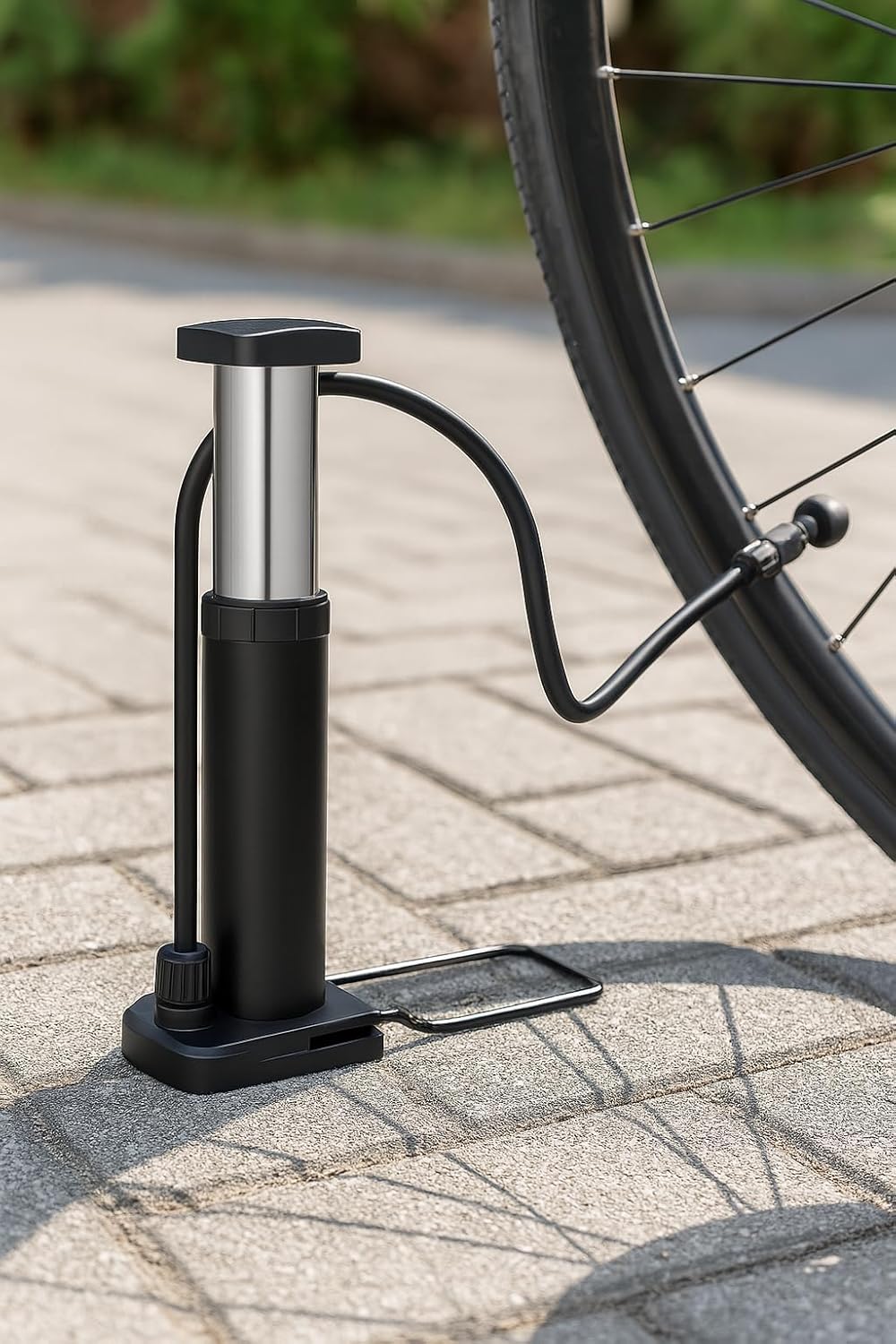 Mini Bike Pump – Foot Activated Bicycle Floor Pump, Aluminum Alloy – Portable, High Pressure, Efficient, Easy to Use, Ideal for Road and Mountain Bikes