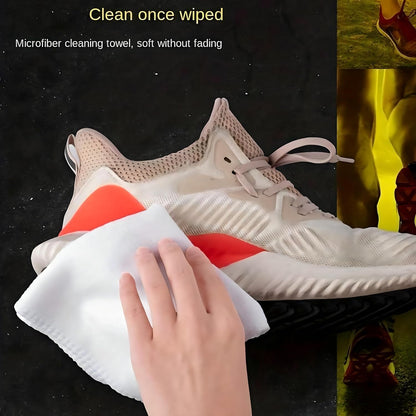 Shoe Cleaner Kit with Towel and Brush - Multi-Surface Shoe Cleaner for Leather, Suede, Canvas & Sneakers - Deep Cleans, Restores Shine, Removes Dirt & Stains - Gentle & Effective Shoe Care