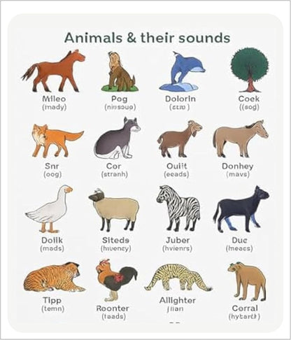 Wild Animals Educational Stickers for Kids - Self-Adhesive Animal Stickers for Preschool, Classroom Rewards, Scrapbook & Learning