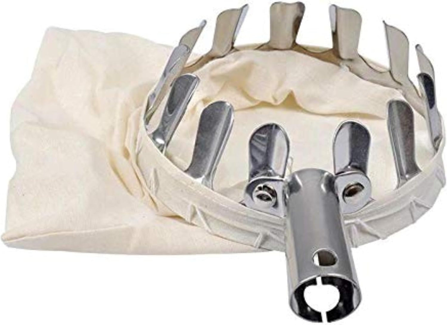 Metal Strainer with Fabric Lining and Handle for Easy Draining