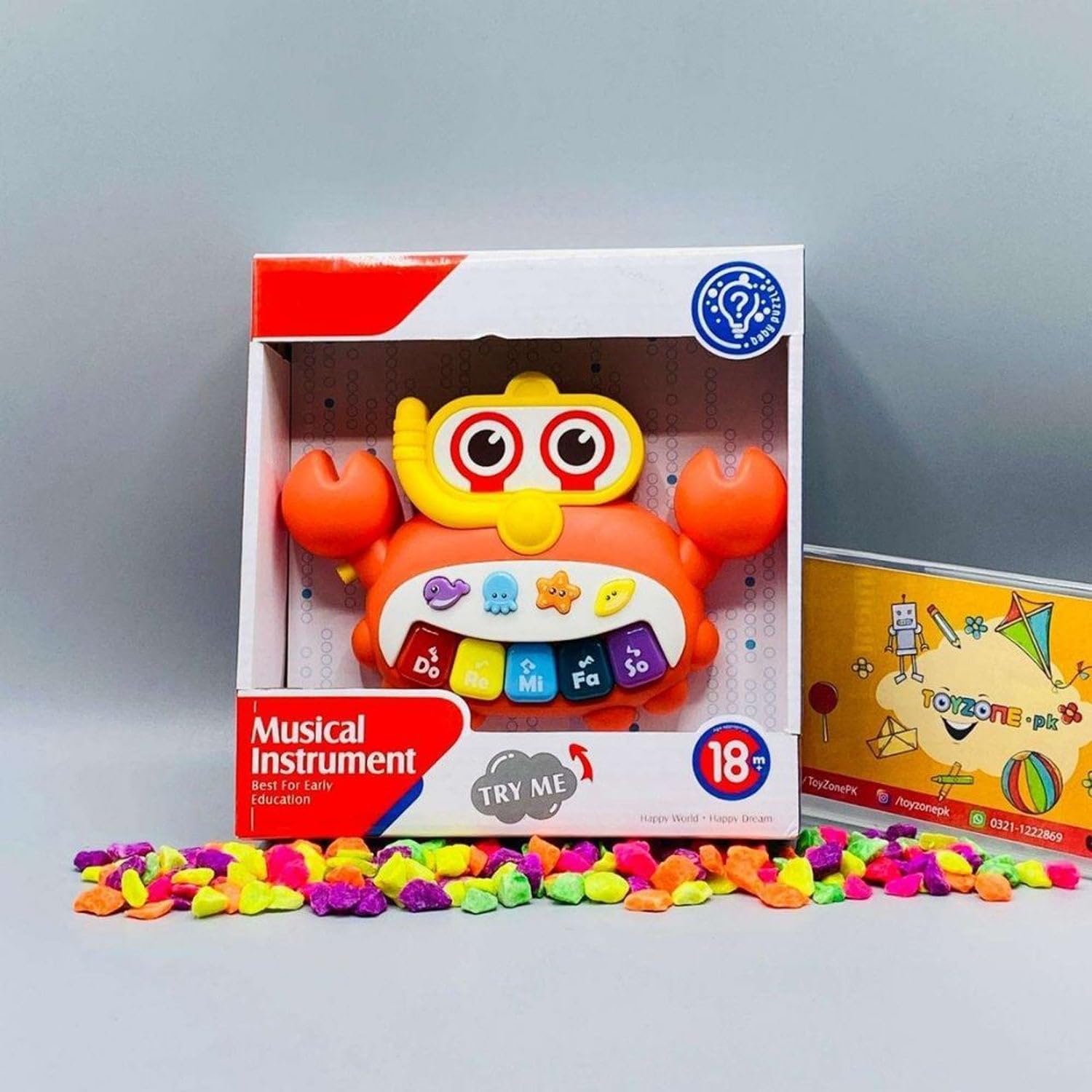 96 Pieces Baby Musical Toy Cute Crabs with Music and Lights For Babies and Toddlers