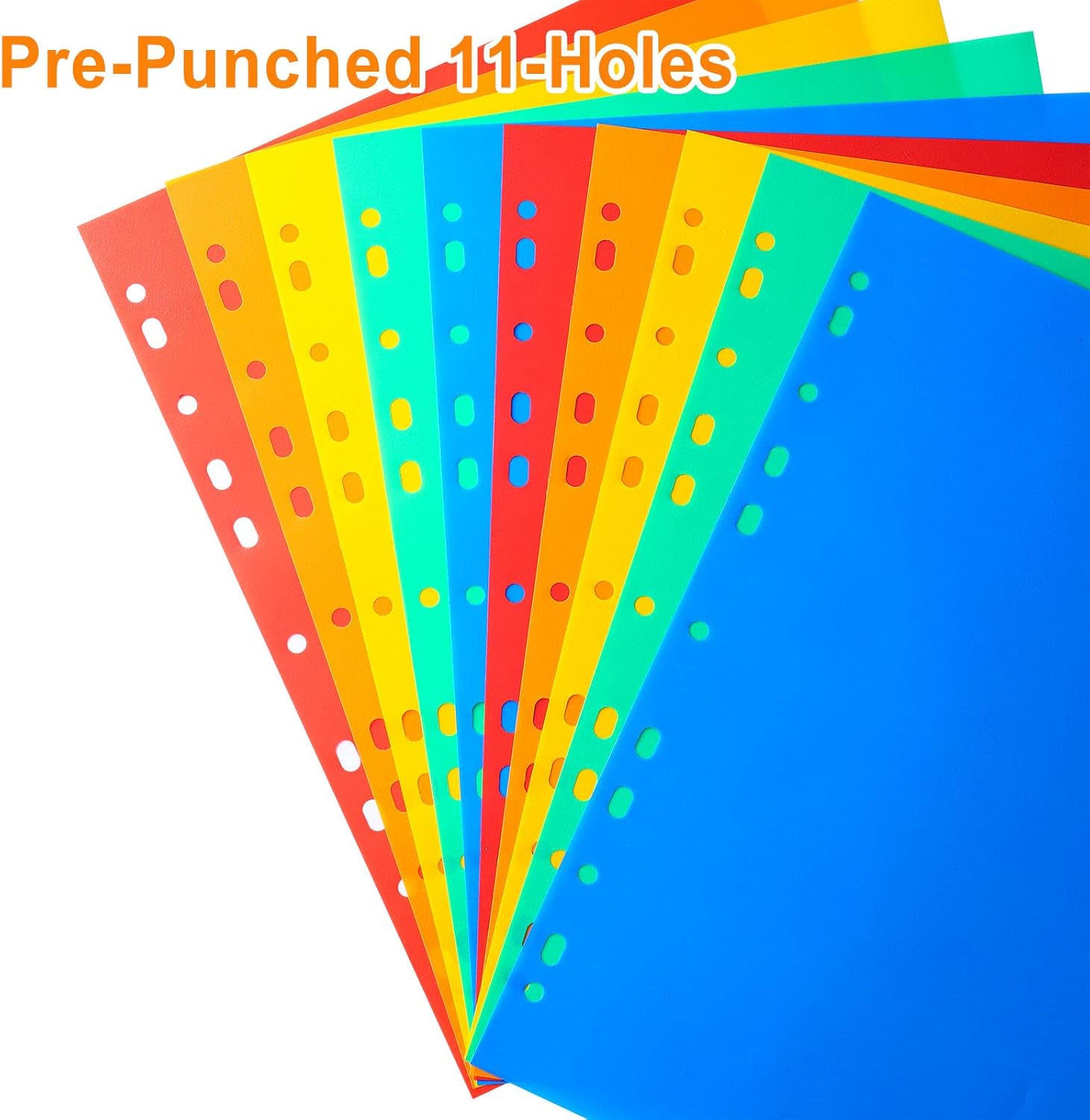 144 Pieces 10 Pages 11 Hole Dividers for Binding (A4 Sheet Capable Binder Tabs)