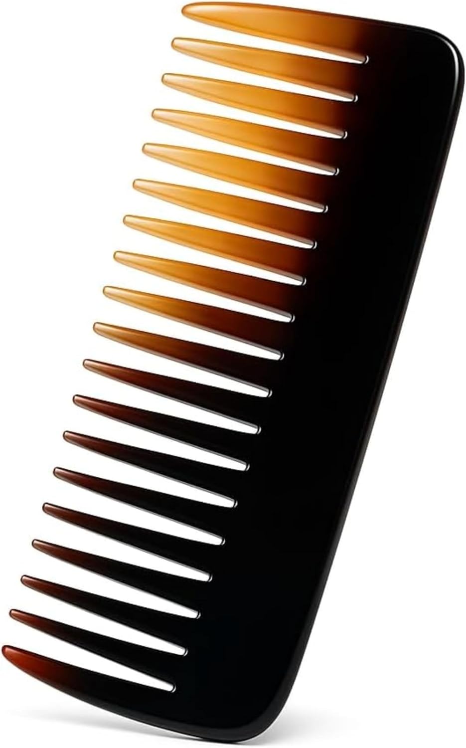 Large Shampoo Comb - Wide-Tooth Detangling Comb for Wet Hair, Coffee Color - Shower/Salon Comb for Curly, Thick & Long Hair