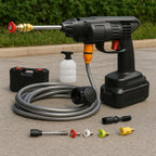 60 Pieces 48V High Pressure Washer - Car Washing Machines (Portable Electric Pressure Cleaner – Powerful 1800W – Ideal for Cars – Bikes – Driveways – Patios & Outdoor Cleaning)