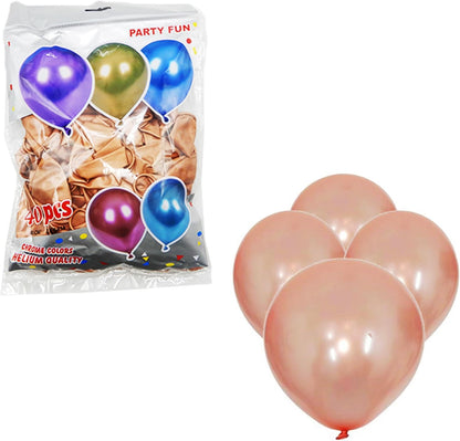 12 Inch Chrome Balloon Rose Gold Color 2.80gms Pack of 40