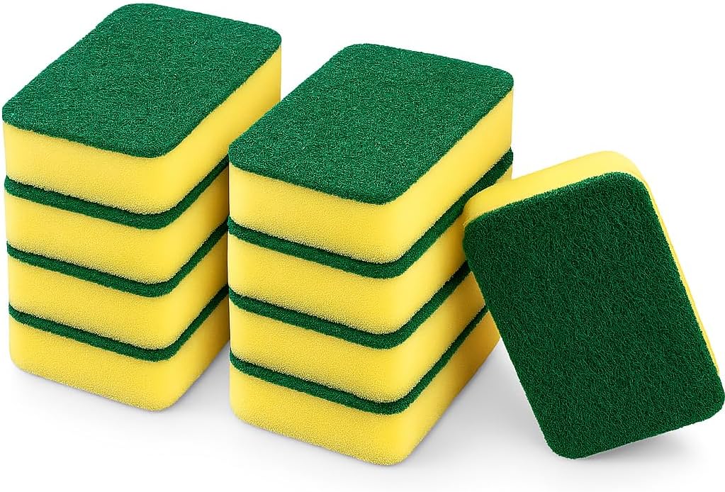 Scourer Sponge Pack of 9 – Heavy-Duty Scrubbing Sponges for Kitchen Cleaning, Multi-Purpose Non-Scratch Scouring Pads for Dishes, Pans, and Surfaces – Durable and Long-Lasting Sponges