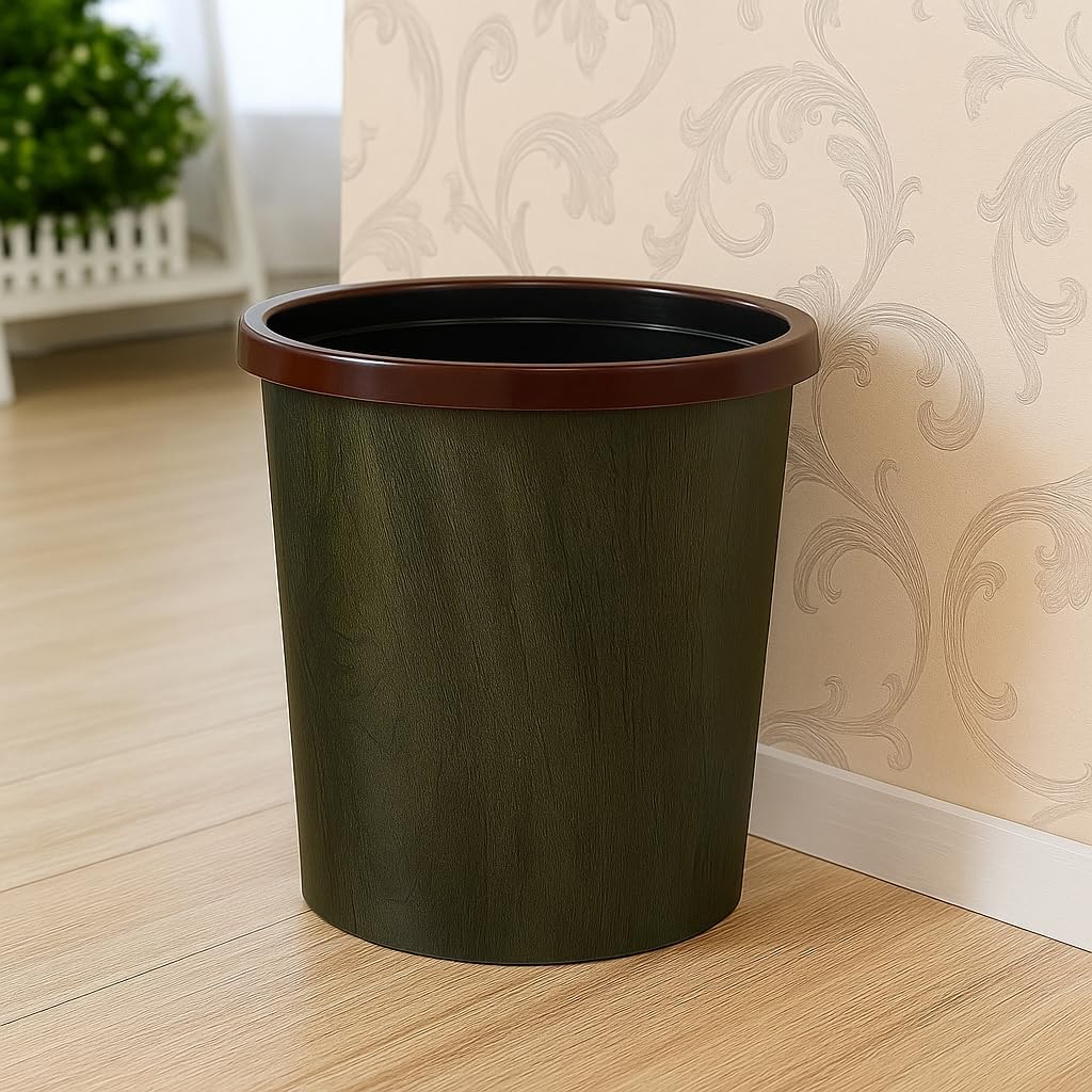 120 Pieces Retro Plastic Buckets with Wooden Grain Design | Pressing Ring Bucket for Kitchen (Outdoor – Bathroom – Office | Commercial Use)