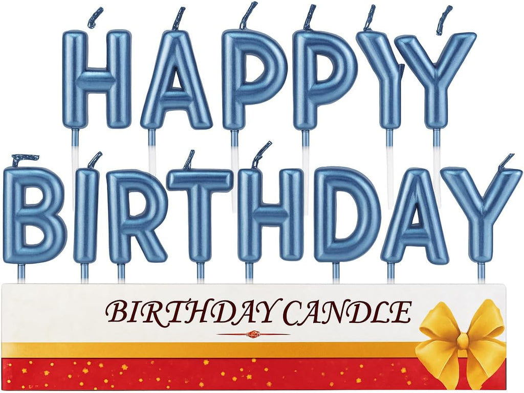 120 Pieces Blue Happy Birthday Candle Cake Toppers (Birthday Cake Decoration & Party Supplies – Blue Candle Topper – Cake Centerpiece)