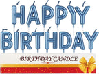 120 Pieces Blue Happy Birthday Candle Cake Toppers (Birthday Cake Decoration & Party Supplies – Blue Candle Topper – Cake Centerpiece)