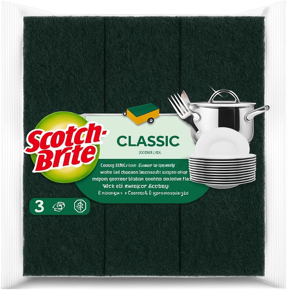 Heavy Duty Classic Nail Saver Scrub Sponge, 36 Units/Pack – Premium Cleaning Sponge for Kitchen, Bathroom, and Household Cleaning, Long-Lasting, Durable, Scratch-Free