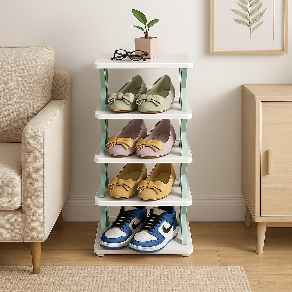 96 Pieces 6-Layer X-Shape Shoe Racks (Sturdy and Space-Saving Shoe Organizer – 3 Color Variants – Multifunctional Storage for Shoes – Boots – and More – Easy Assembly – Ideal for Entryways – Bedrooms – and Hallways)
