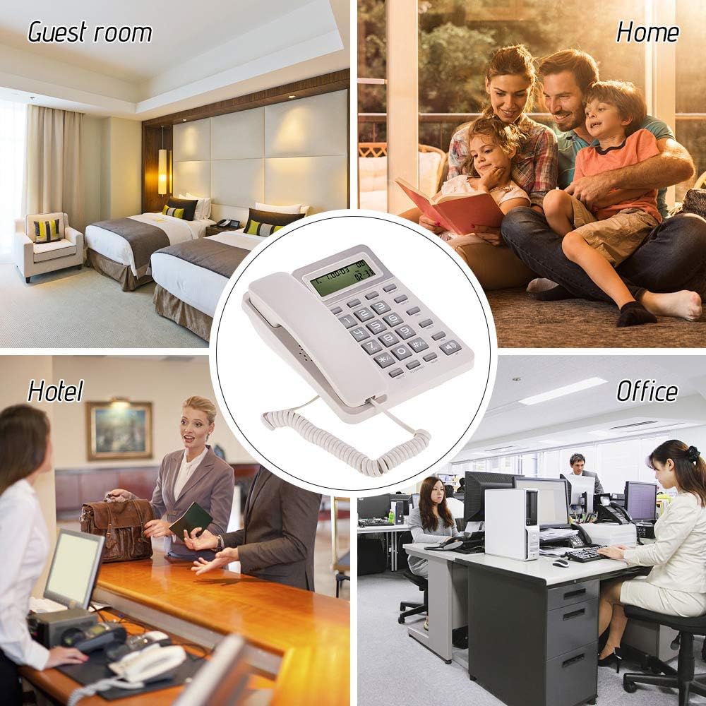 72 Pieces Desktop Corded Landline Phones with LCD Display (Reliable Home or Office Telephone with Clear Sound – Large Screen – Caller ID – and Adjustable Volume)