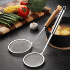 120 Pieces Stainless Steel Oil Filter Spoon - Fast Filtering Drain Scoops with Ergonomic Design and Fine Mesh Sieve for Efficient Oil Removal (Heat-Resistant with Hanging Hole)