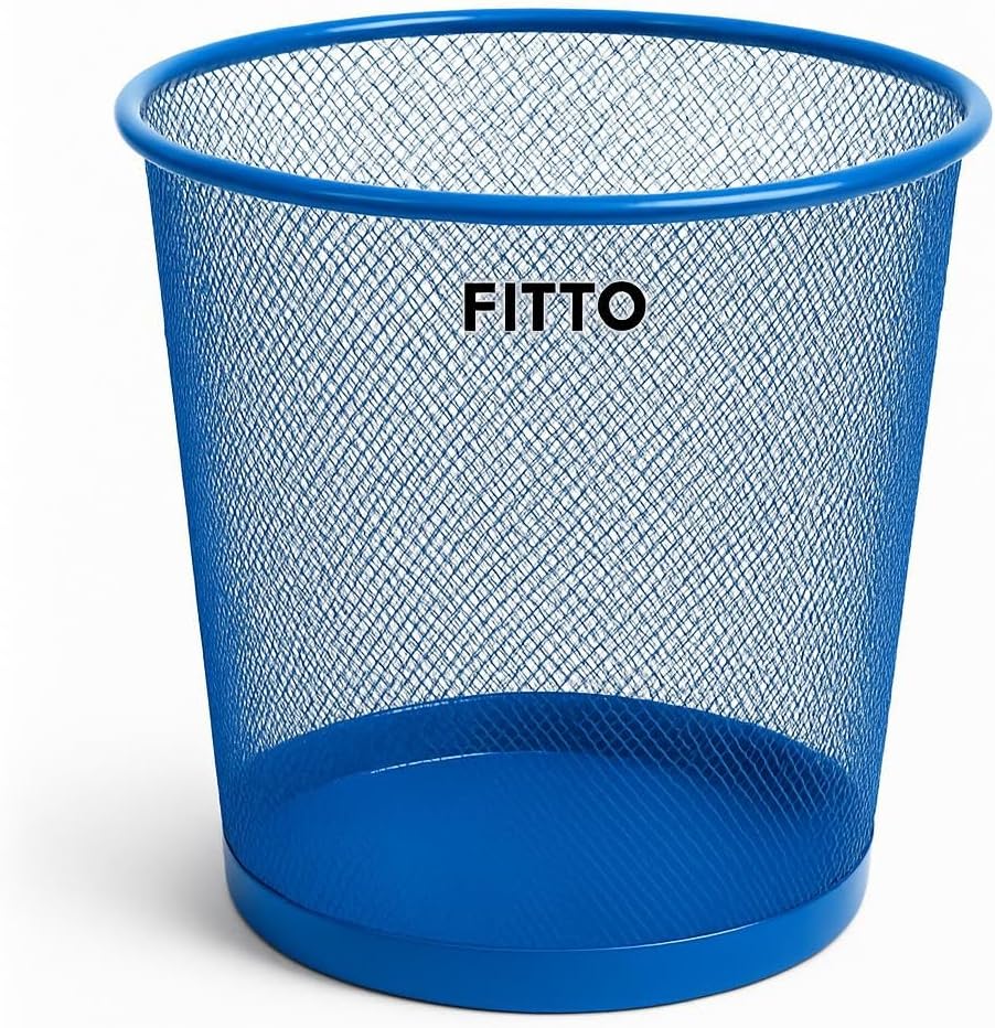 96 Pieces Blue Round Shaped Paper Bins (23.5x19x26cm for Office & Home)