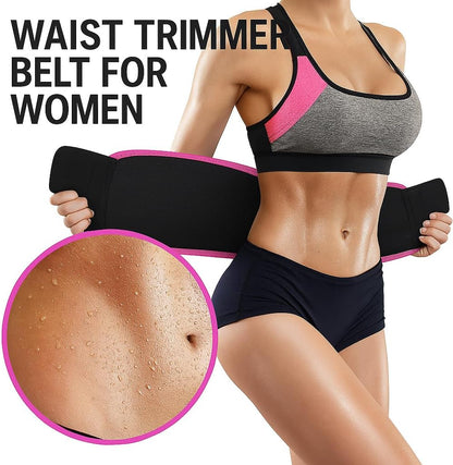 Waist Trimmer Belt for Women Waist Trainer Sauna Belt Tummy Toner Low Back and Lumbar Support with Sauna Suit Effect