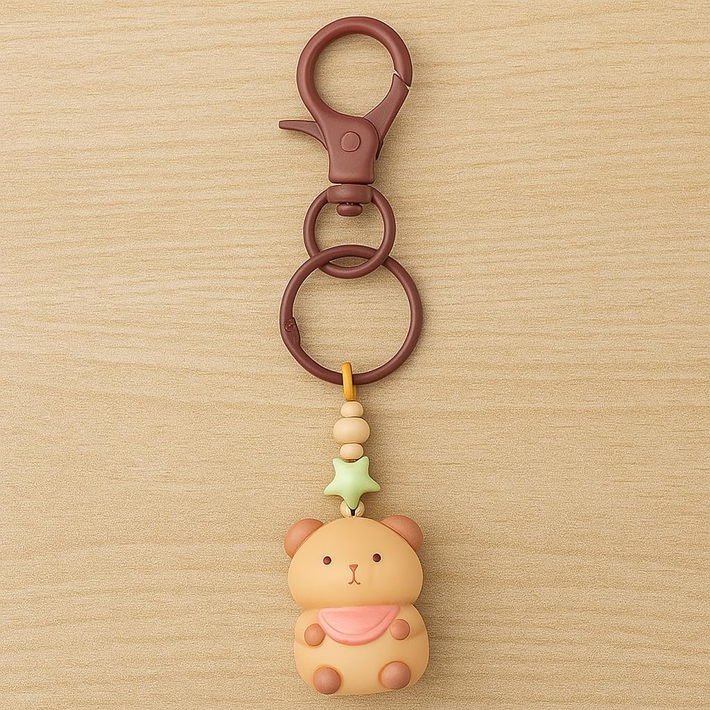 96 Pieces Cat 3D Doll Car Keychain - Browns