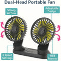 72 Pieces Dual Head Car Fans (5V USB Electric Cooling Fan – 3-Speed 360° Rotating Air Circulator – Dashboard Mounted – Energy-Efficient with Aromatherapy Tablets for Car – Home – Office)