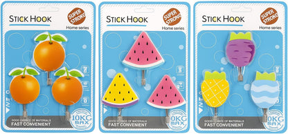 Durable Plastic Hooks Mix Emoji Designs 3pcs on Card