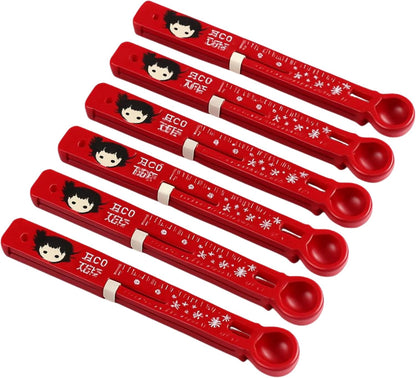 Scale Sealing Clip Set of 6 - Red 14cm x 2cm PP Material
