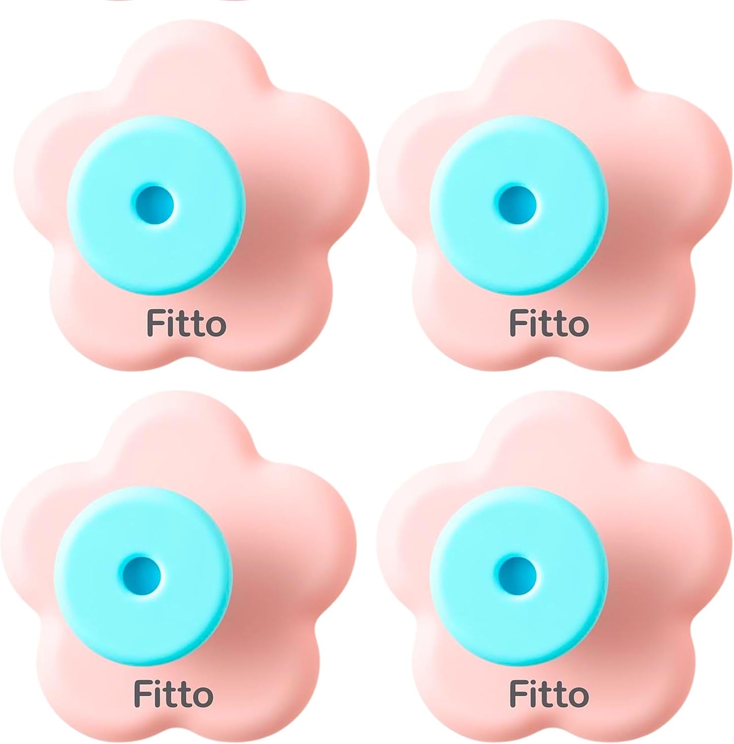 Flower Suction Cup Hook – Floral Design, Pack of 4– Pink