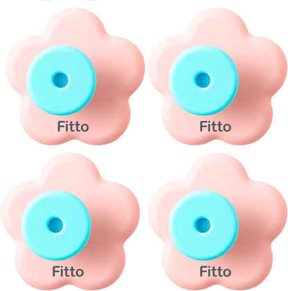 Flower Suction Cup Hook – Floral Design, Pack of 4– Pink
