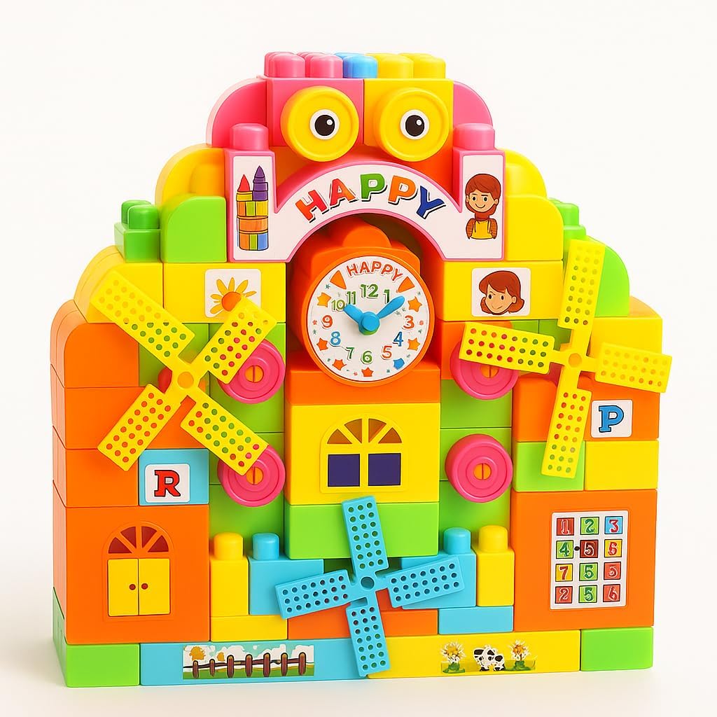 96 Pieces Building Block Game of Small Ideas (to Create Big Dreams for Kids – 78 Pieces Creative Educational Toy for STEM Learning – Imagination & Fine Motor Skills Development)