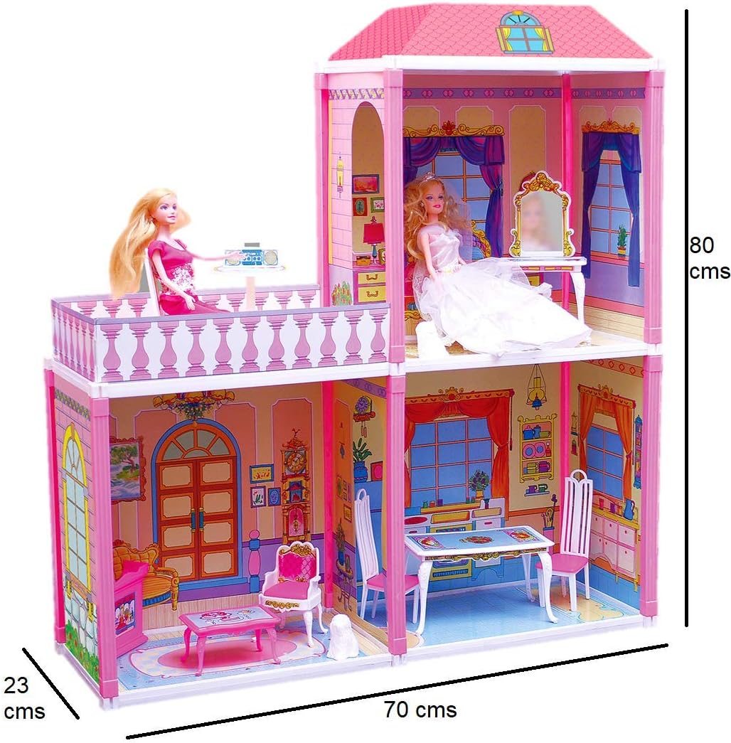 72 Pieces Plastic My Pretty Doll House Play Sets for Girls (110 Pieces) Multicolor & Toyzone Dollhouse Set (50 Pieces) (Fun Pretend Play & Building Set for Kids – Educational Toy for Girls Ages 3+)