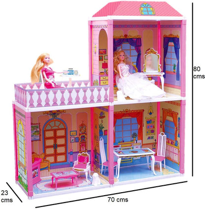 Plastic My Pretty Doll House Play Set for Girls (110 Pcs) Multicolor & Toyzone Dollhouse Set (50 Pcs) – Fun Pretend Play & Building Set for Kids, Educational Toy for Girls Ages 3+