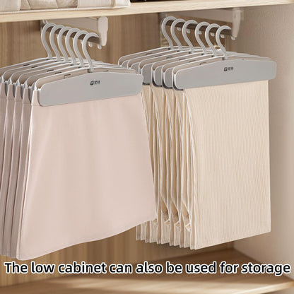 Easy-Grip Pant Hangers, One Clip Design, for Trousers and Skirts, Soft Felt Grip, Pack of 3