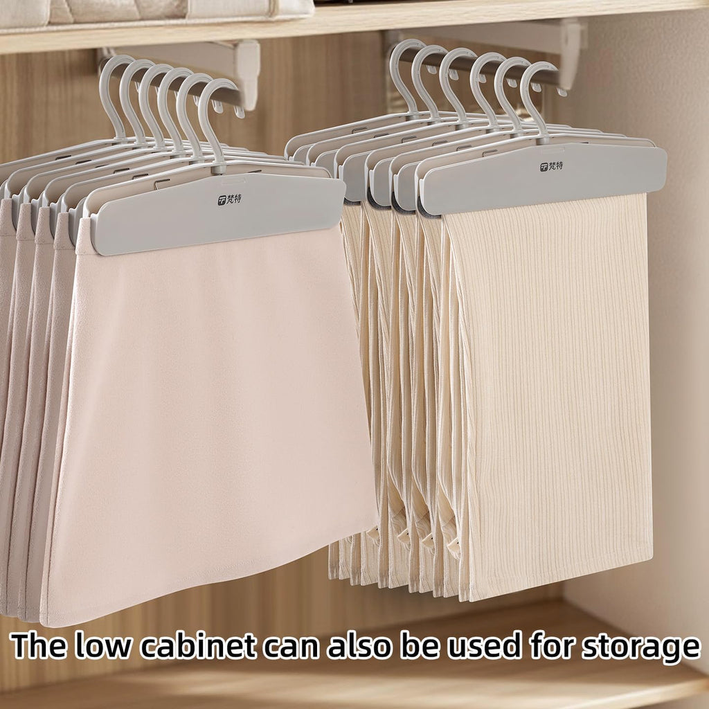 120 Pieces Easy-Grip Pant Hangers (One Clip Design – for Trousers and Skirts – Soft Felt Grip)