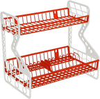 72 Pieces 2-Tier Kitchen Storage Racks (Durable and Stylish Organizer for Countertops and Cabinets – Ideal for Spices – Condiments – and Kitchen Essentials – Space-Saving Design with Sturdy Construction)
