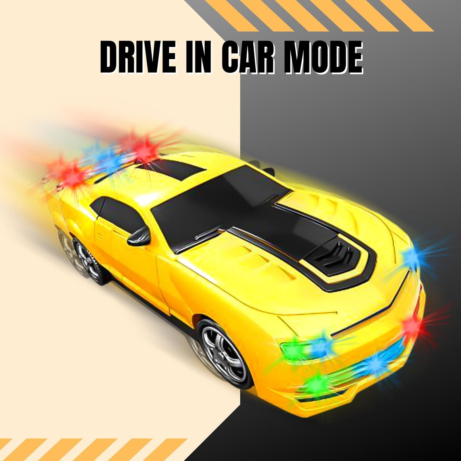 72 Pieces 2 In 1 Remote Control Bumble Car One Button Transformation From Robot Mode To Sports Car Modes with Light and Music
