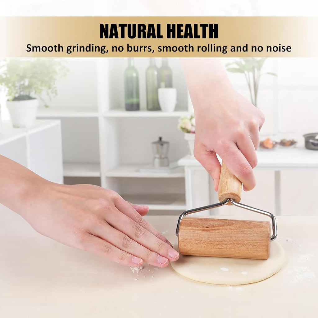 120 Pieces 10cm Wooden Rolling Pin - Premium Quality Baking Tools for Pastry (Dough – and Pizza - Durable – Easy to Clean – Perfect for Kids and Adults – Non-Stick Surface – Kitchen Essential)