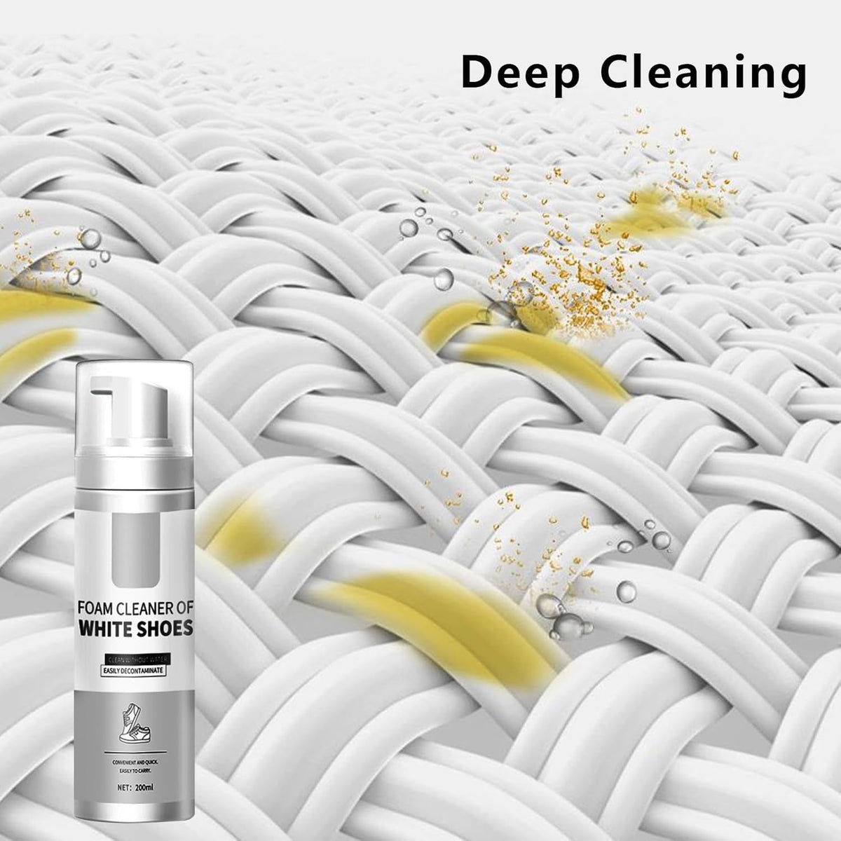 96 Pieces White Shoe Cleaning Sprays (200ml - Gentle and Effective Cleaner for White Sneakers – Leather – Canvas – Mesh – and Suede Shoes – Restores Shine – Removes Stains – and Prevents Yellowing)